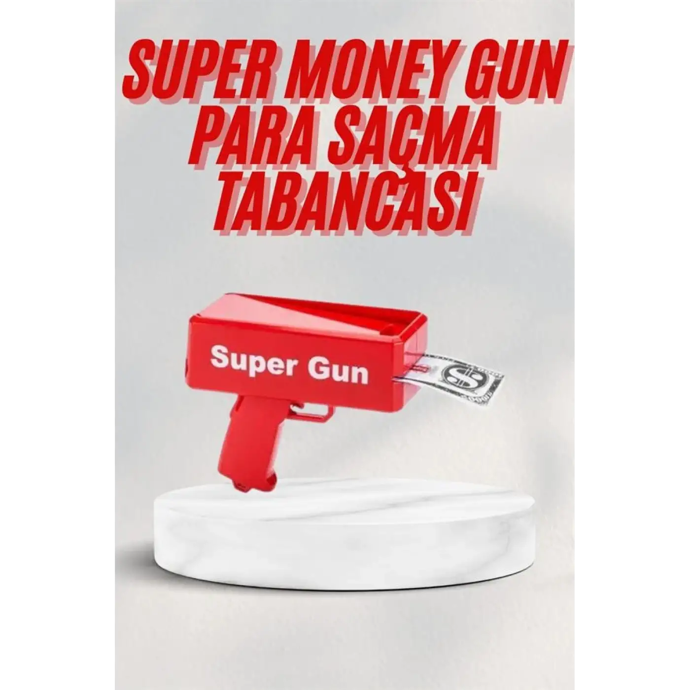 Kırmızı Parti Oyuncağı Para Saçma Fırlatma Tabancası Makinesi Super Money