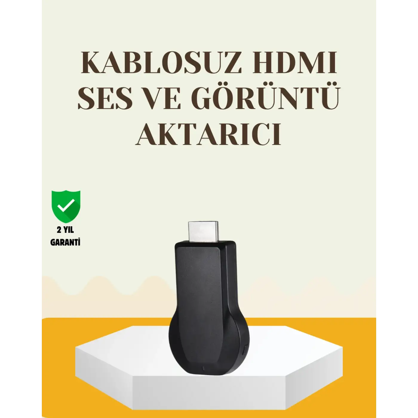 Kompakt HDMI Kablosuz Dongle – 1080p Görüntü ve Plug‑and‑Play Kurulum