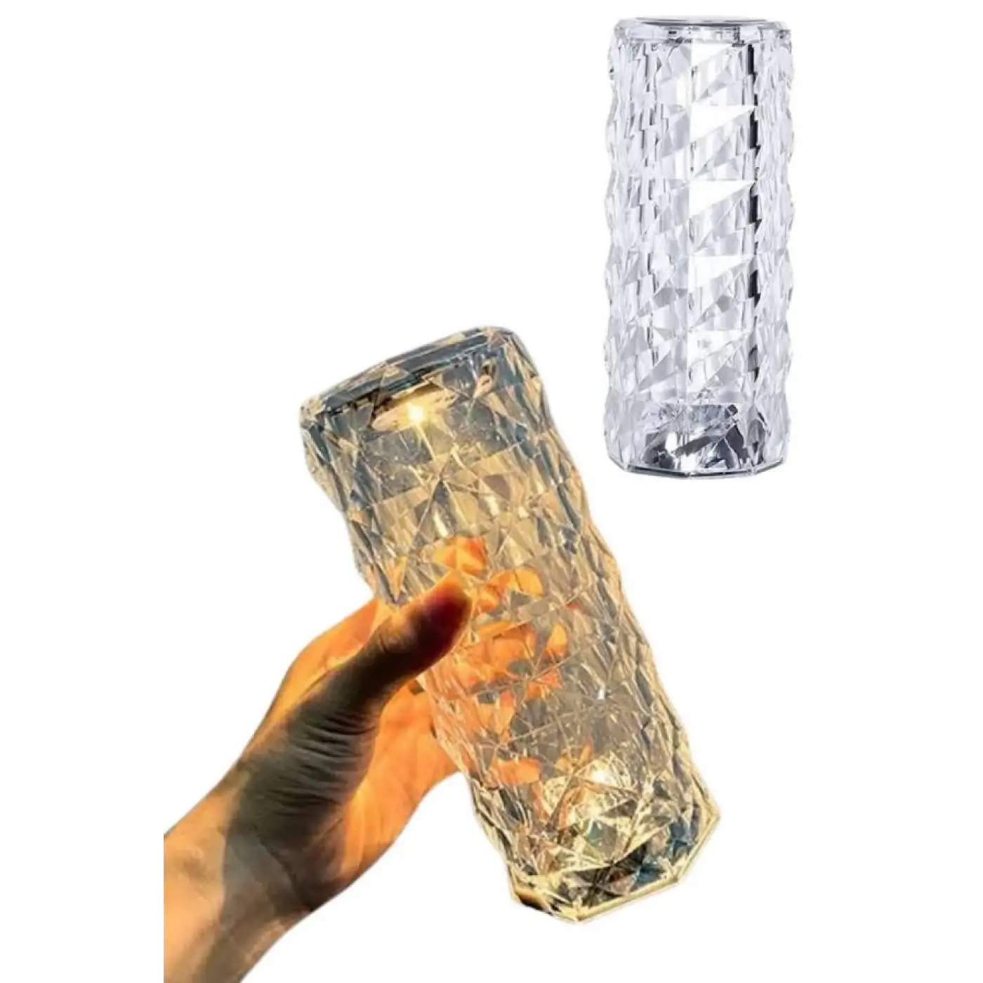 Kristal Lamba Masa Lambası Şarjlı Masa Lambası Dokunmatik Sensör Usb Şarjlı