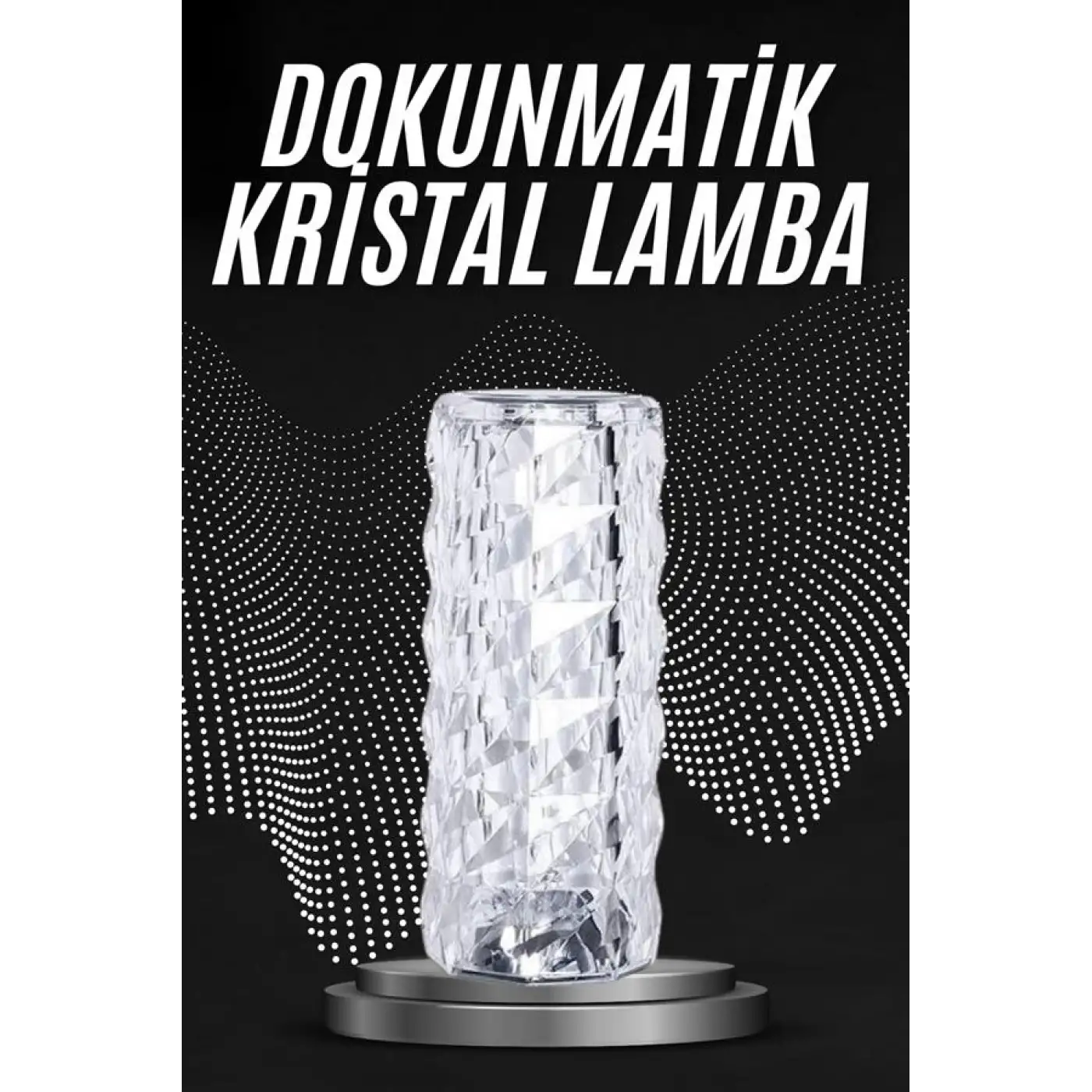 Kristal Lamba Masa Lambası Şarjlı Masa Lambası Dokunmatik Sensör Usb Şarjlı