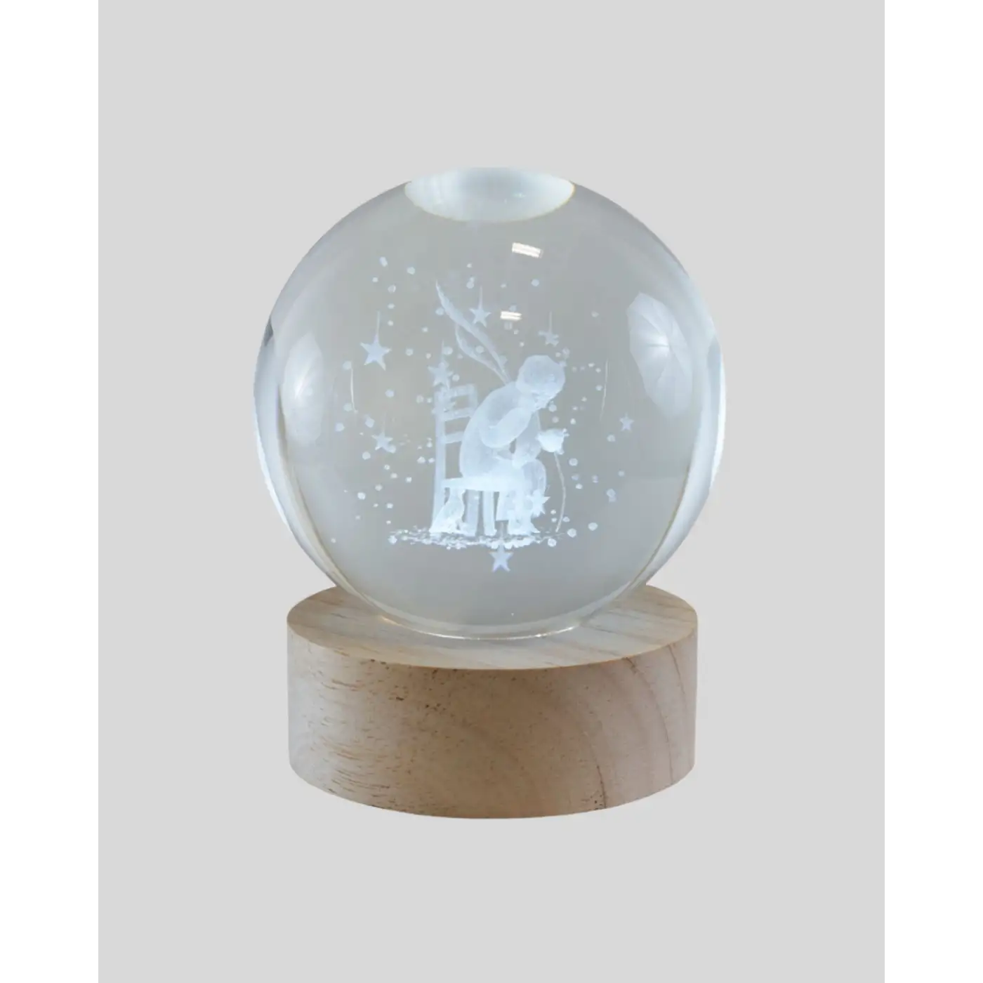 Küçük Prens Işıklı Küre Lamba Ahşap Taban Büyük Boy Hediyelik