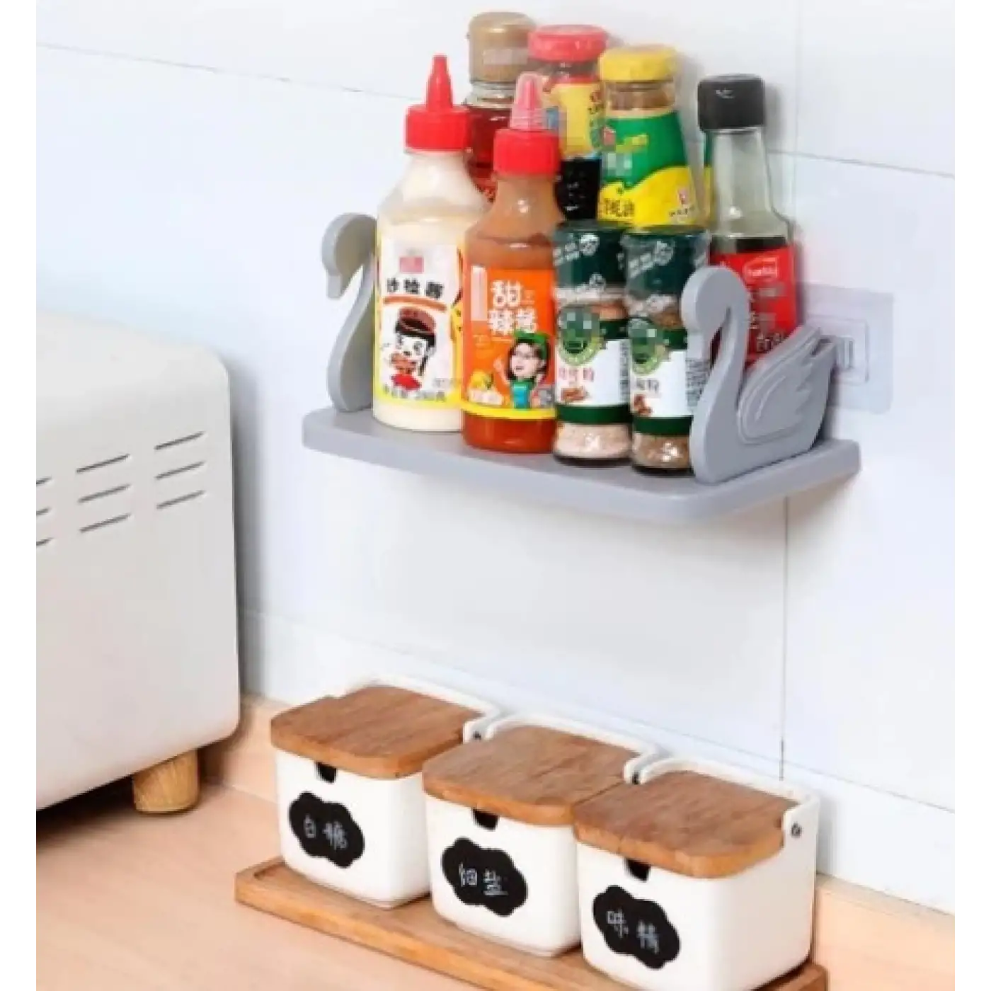 Pratik Kuğu Tasarımlı Kendinden Yapışkanlı Raf