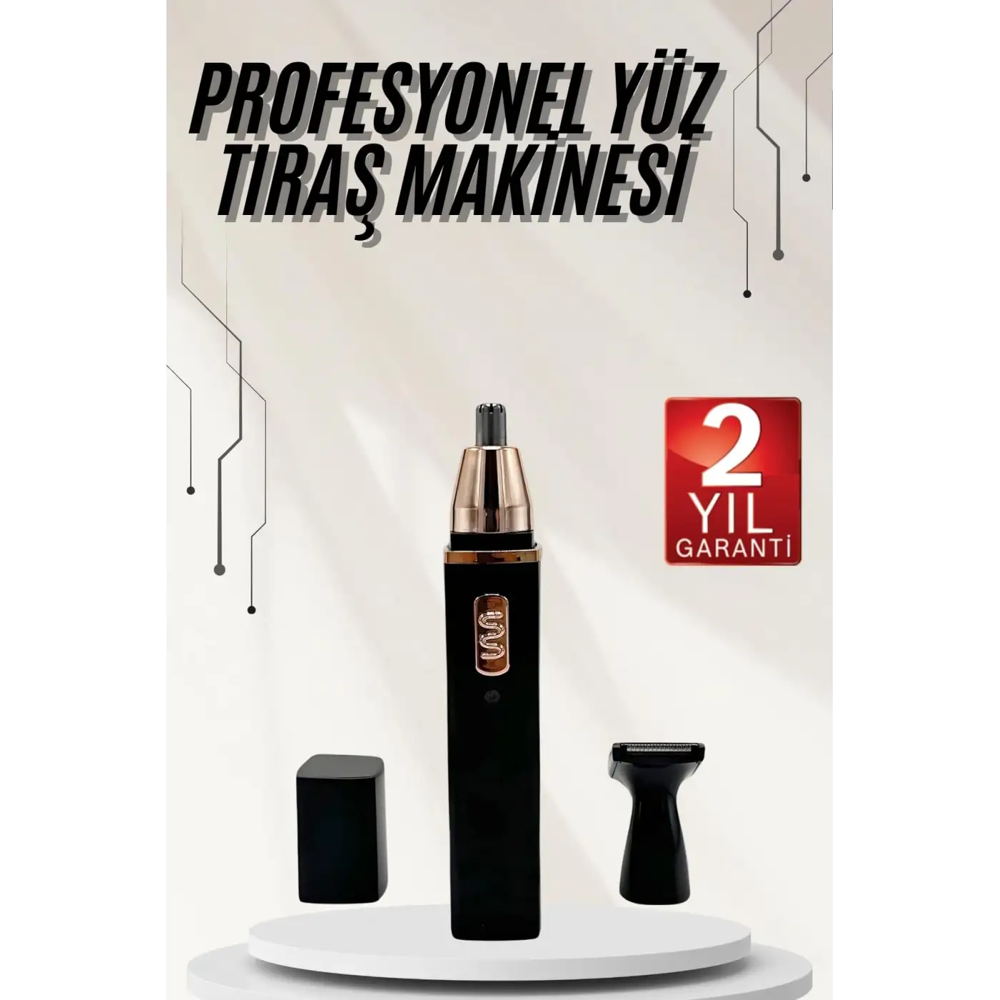 Kulak Burun Tıraş Makinesi Taşınabilir Şarjlı 3 Başlıklı Uzun Ömürlü