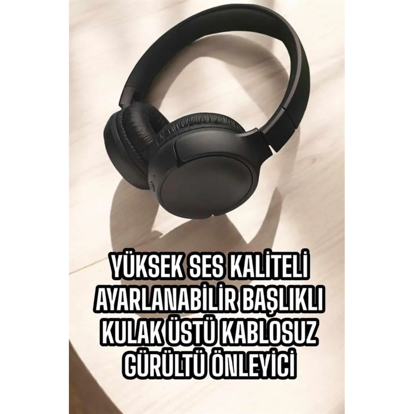 Kulak Üstü Kablosuz Bluetooth Kulaklık Gürültü Önleyici Ayarlanabilir