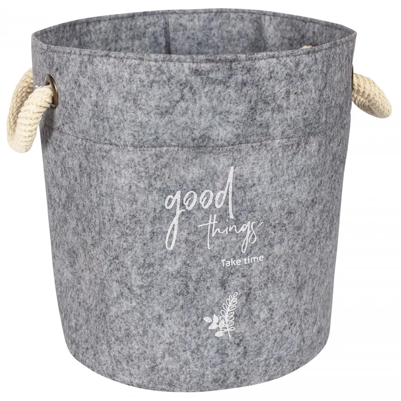 Kulplu Yuvarlak Düzenleyici Çok Amaçlı Kolay Taşınabilen Organizer Keçe Sepet (3lü Set)