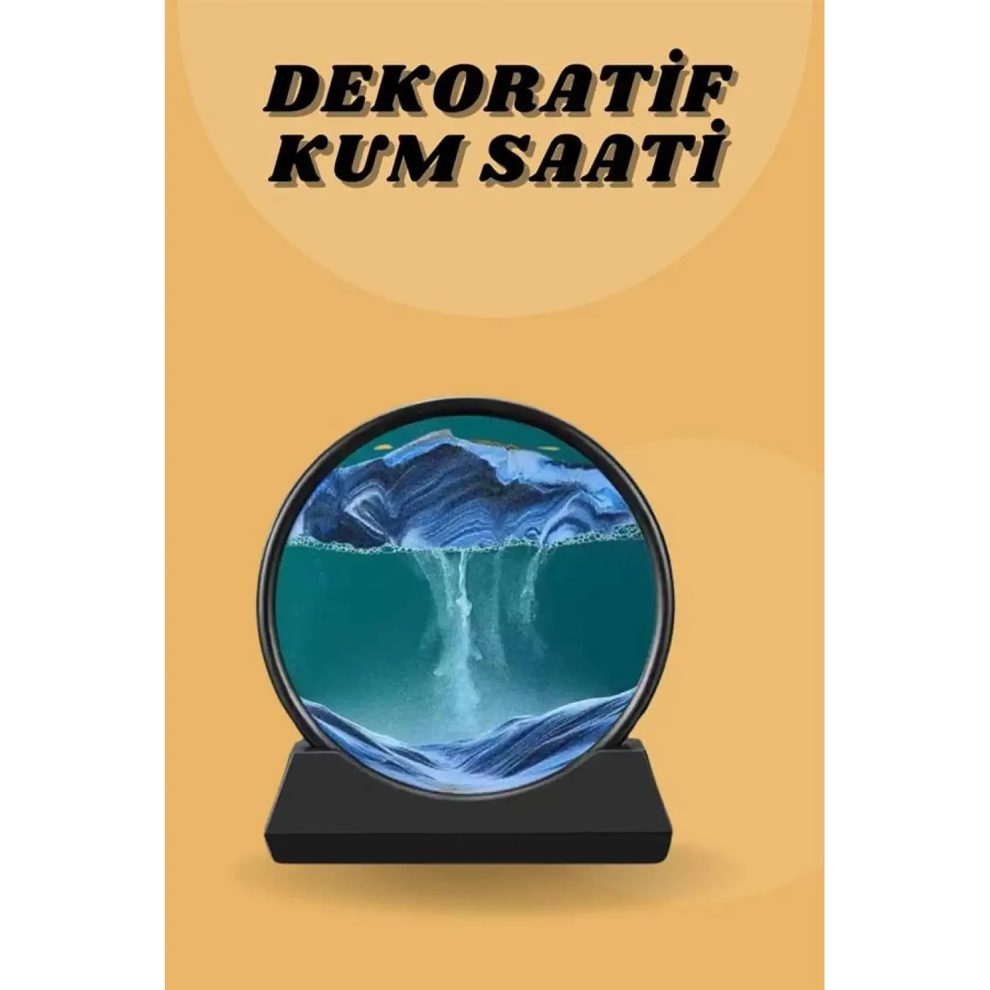 Kum Saati Yuvarlak Şık Kum Tablosu Dekoratif Kum Sulu Kum Saati