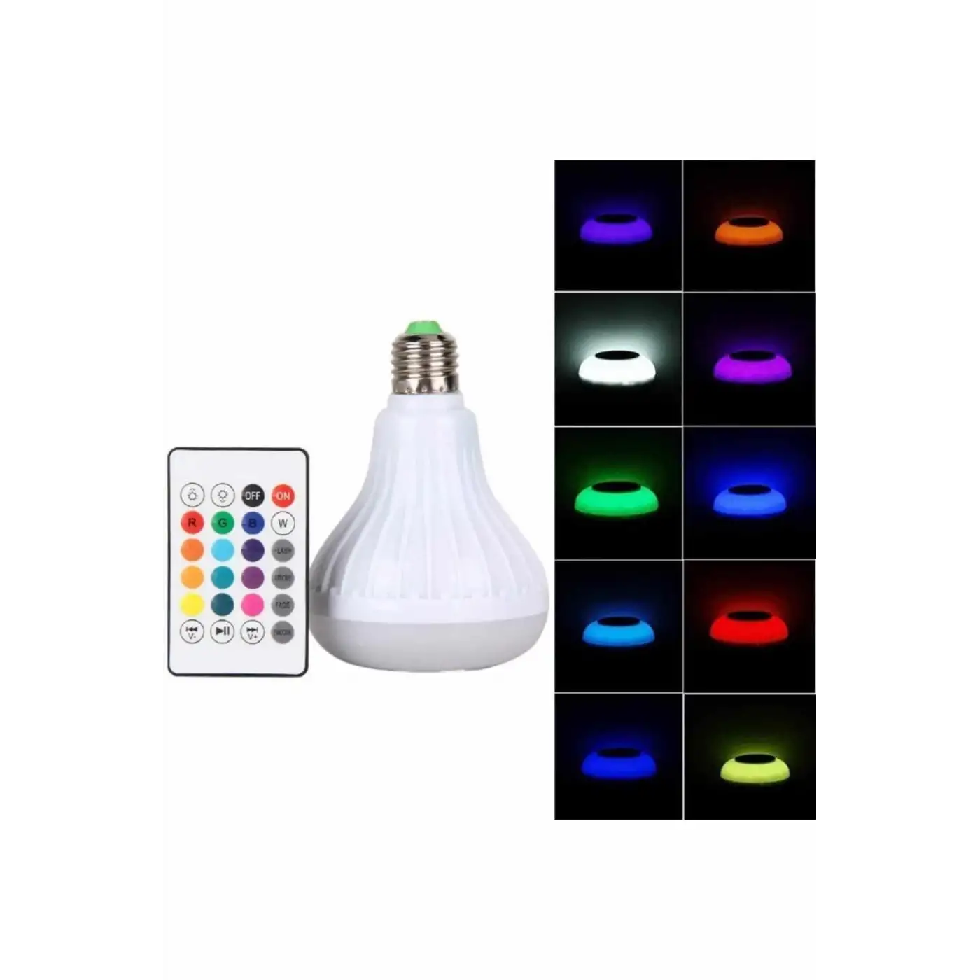 Kumandalı RGB Led Işık Bluetooth Hoparlör Ses Lambası Renkli Ampul