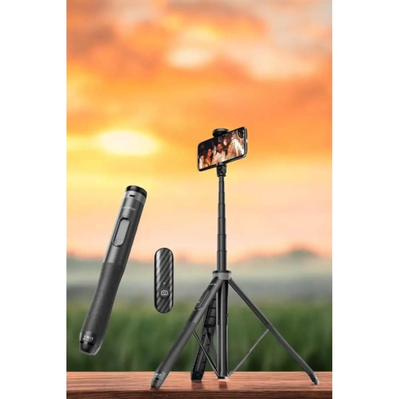 Kumandalı Tripod Telefon Tutucu Selfie Çubuğu 360 Derece Dönebilen