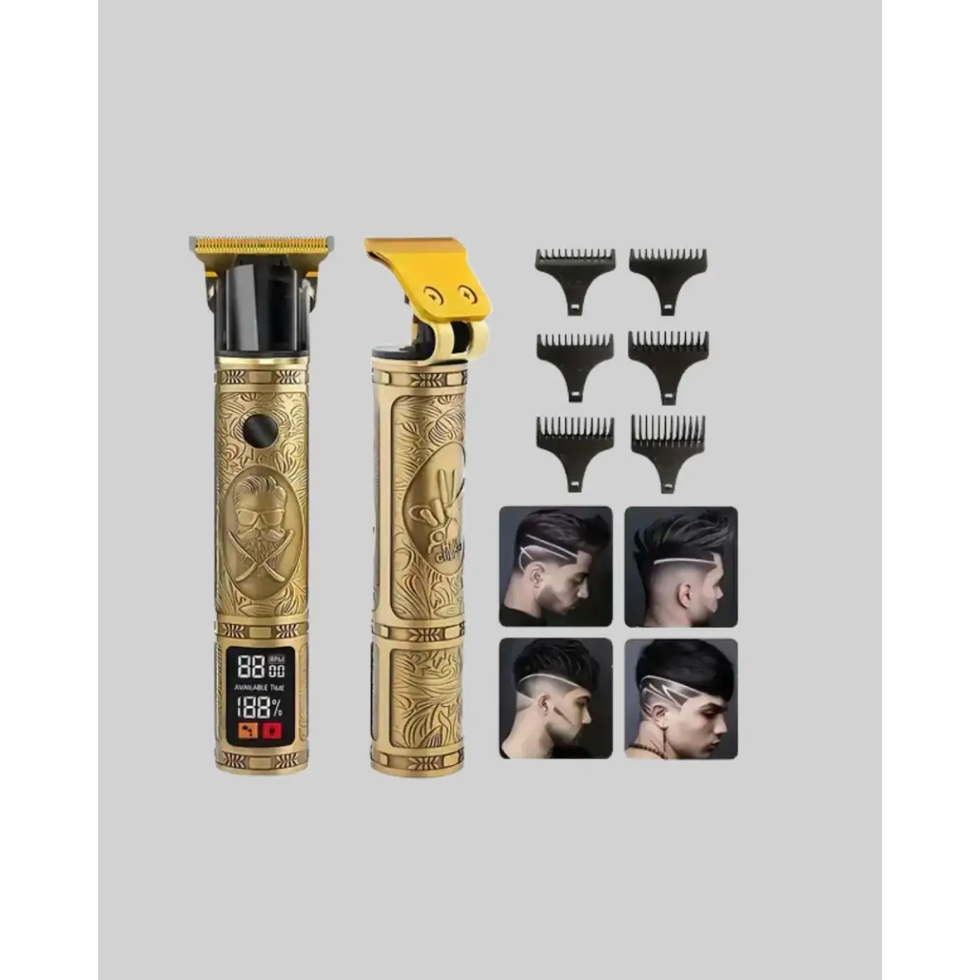 LCD Ekranlı Şarjlı Tıraş Makinesi Erkek Saç Sakal Kesme