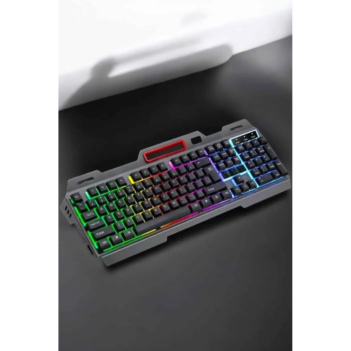 Led Işıklı  Klavye Usb Girişli RGB Işıklı Q Klavye Mouse Hediyeli