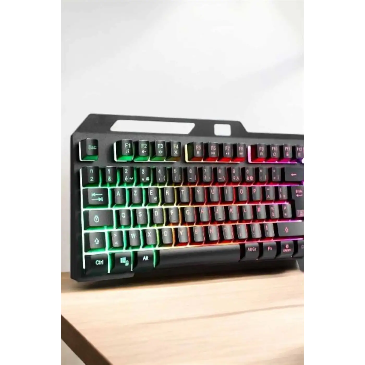 Led Işıklı  Klavye Usb Girişli RGB Işıklı Q Klavye Mouse Hediyeli