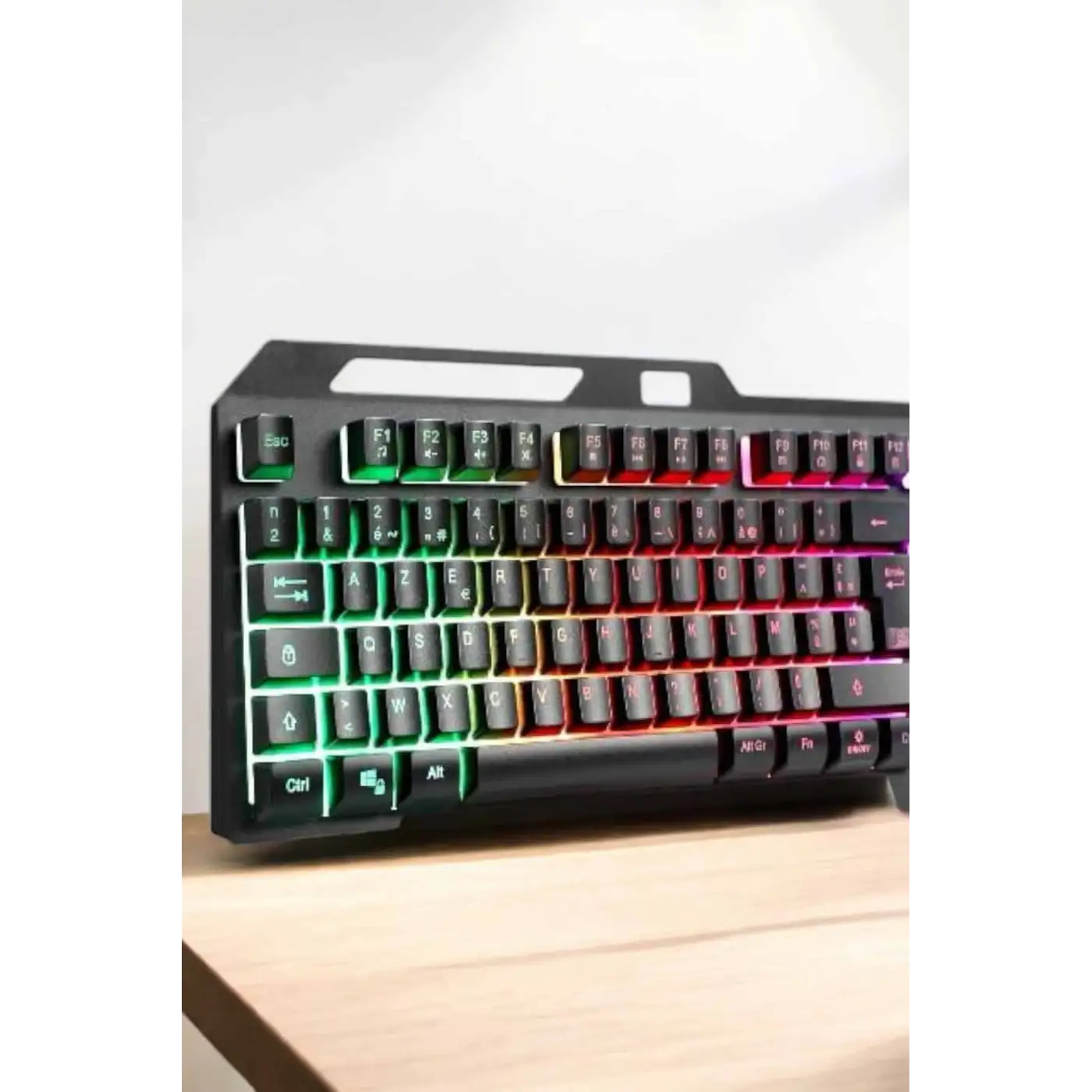 Led Işıklı  Klavye Usb Girişli RGB Işıklı Q Klavye Mouse Hediyeli