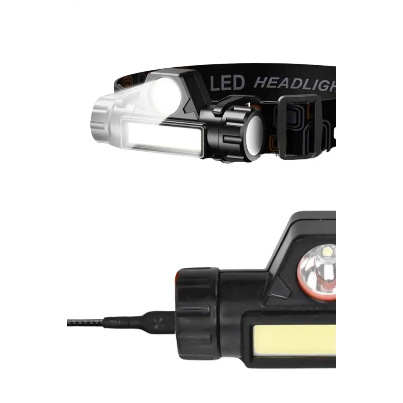 Ledli Şarjlı Kafa Lambası LED Şarjlı Su Geçirmez Kafa Feneri