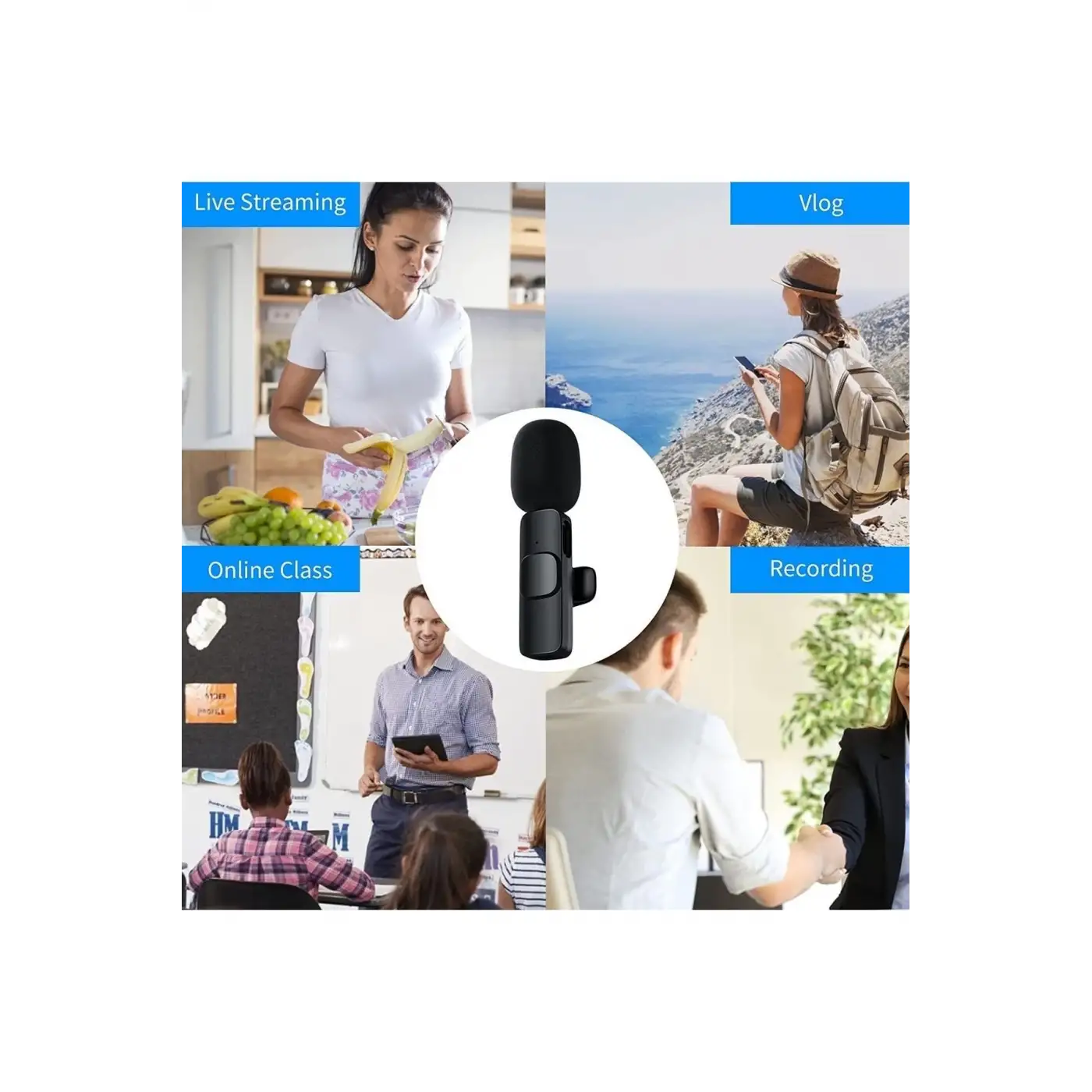 Lightning Girişli Iphone Uyumlu Ikili Kablosuz Yaka Mikrofonu Youtube Facebook Tiktok Vlog