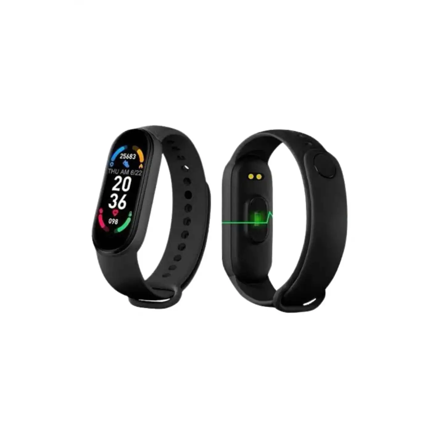 M6 Akıllı Bileklik Siyah Adımsayar Spor Takibi Android ve İOS Uyumlu