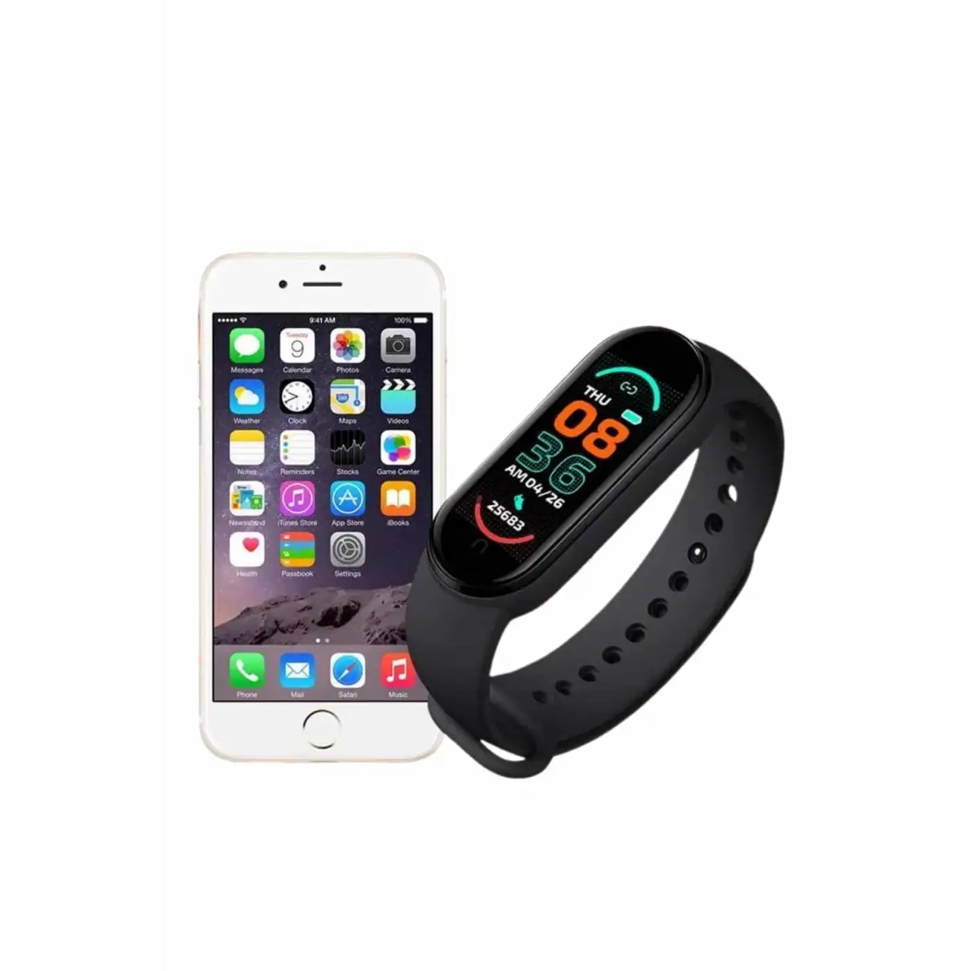 M6 Akıllı Bileklik Siyah Adımsayar Spor Takibi Android ve İOS Uyumlu