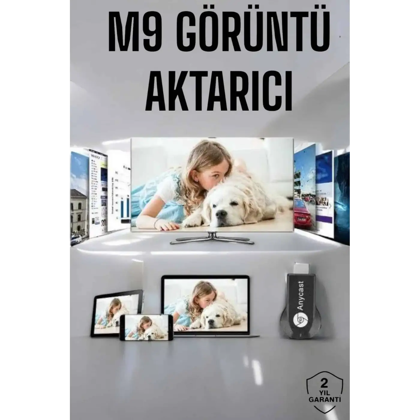 M9 Plus Kablosuz Görüntü+Ses Aktarıcı HDMI TV