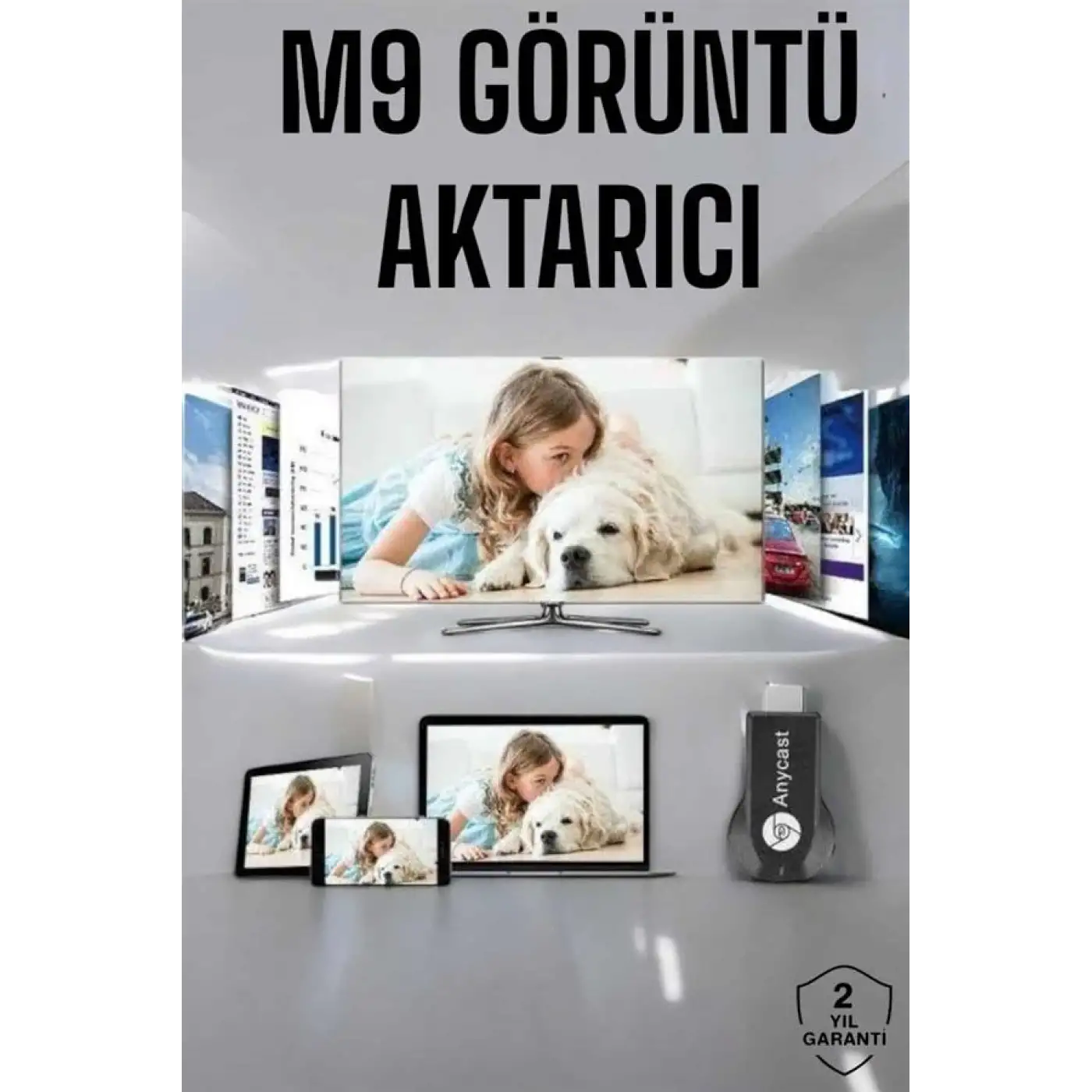 M9 Plus Kablosuz Görüntü+Ses Aktarıcı HDMI TV