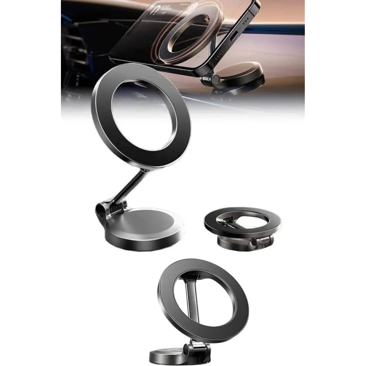 Magsafe Telefon Tutucu 360 Dönebilen Ayarlanabilir Araç İçi Tutucu