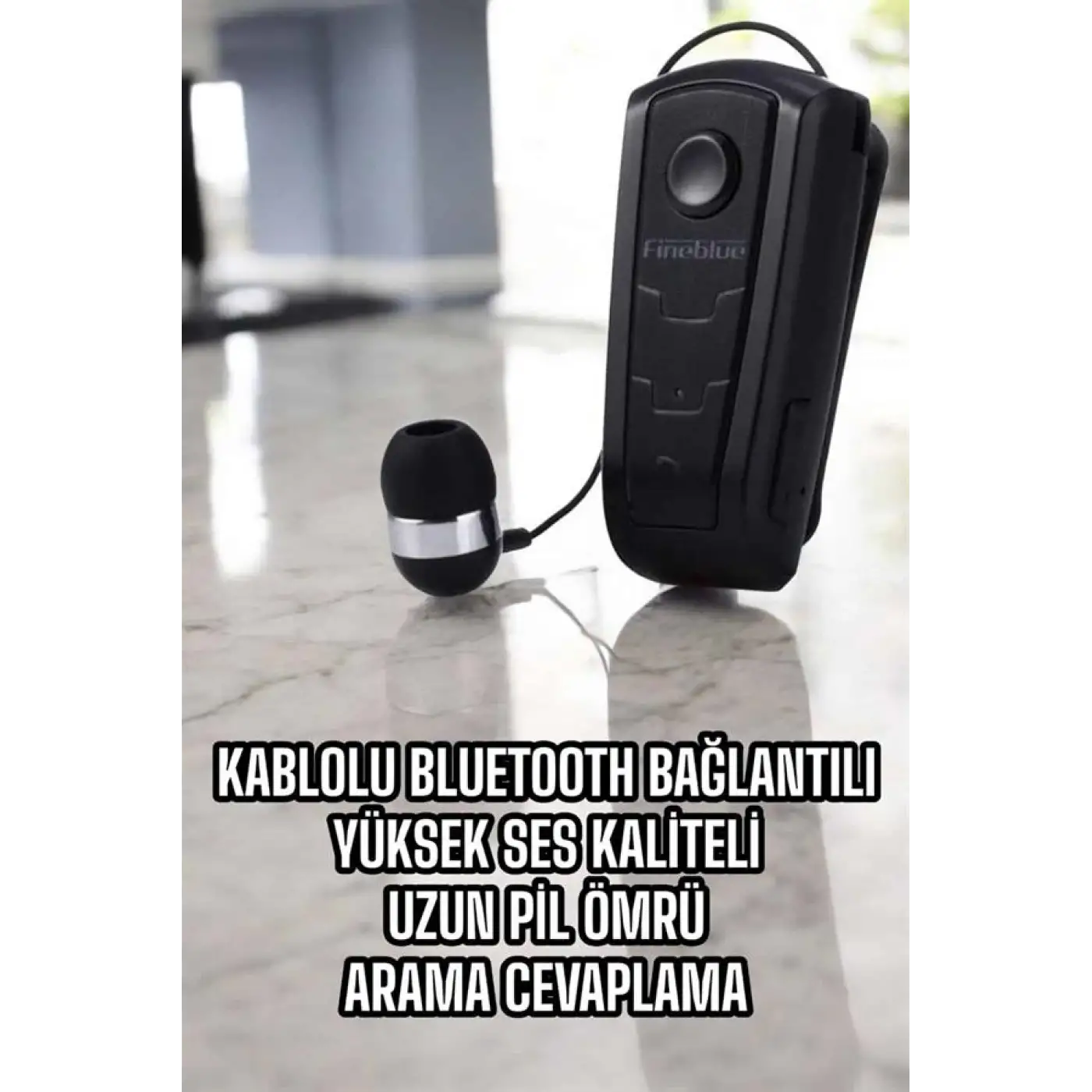 Makaralı Bluetooth Kulaklık Çağrı Cevaplama Kablolu Uzun Pil Ömrü