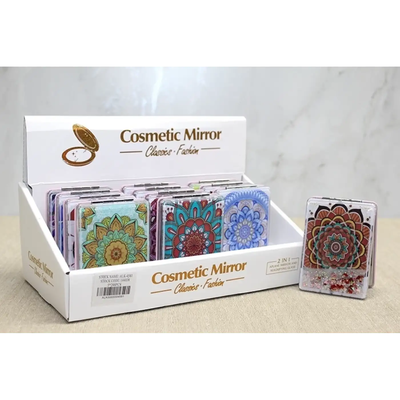 Mandala Desenli Hareketli Sulu El Aynası Alk4581