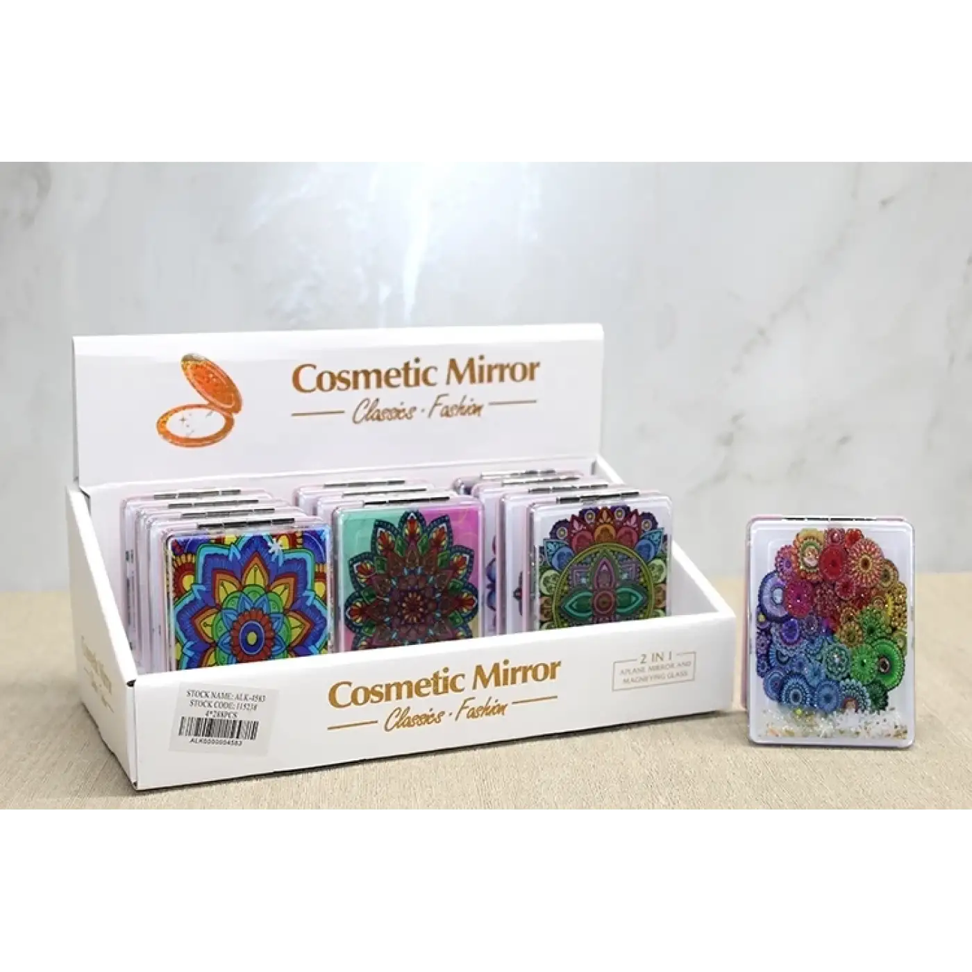 Mandala Desenli Hareketli Sulu El Aynası Alk4583