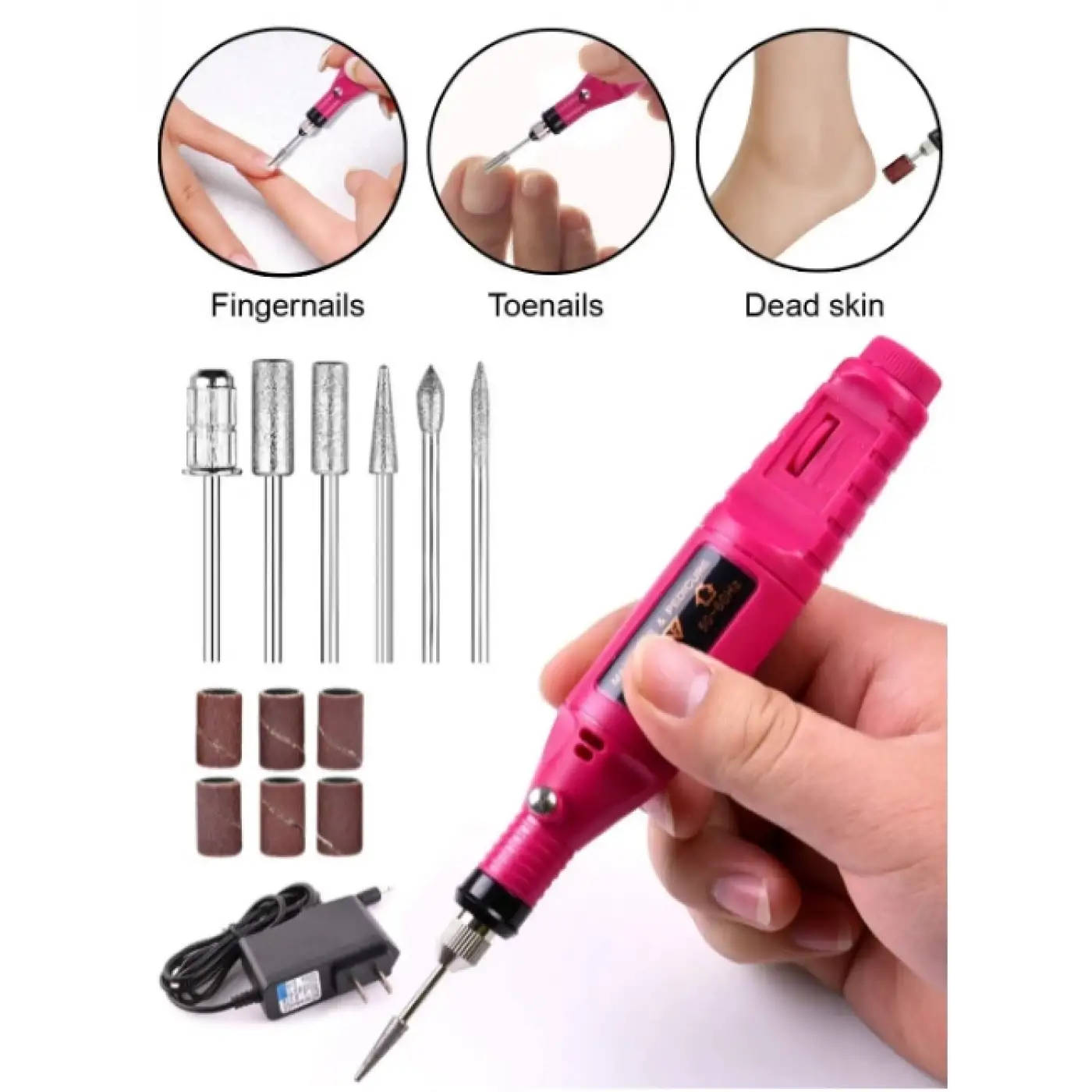 Manikür Pedikür Kalıcı Oje ve Protez Tırnak Uygulamaları İçin Elektrikli Tırnak Törpüsü