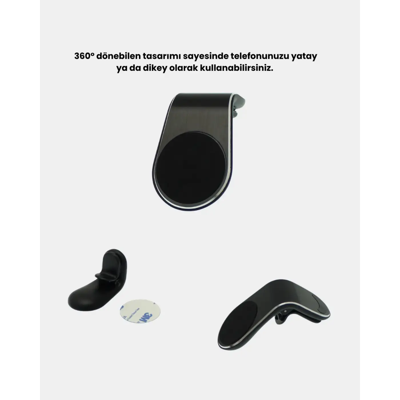 Manyetik Araç Telefon Tutucu 360° Dönebilen ve Sarsıntısız Güçlü Mıknatıslı