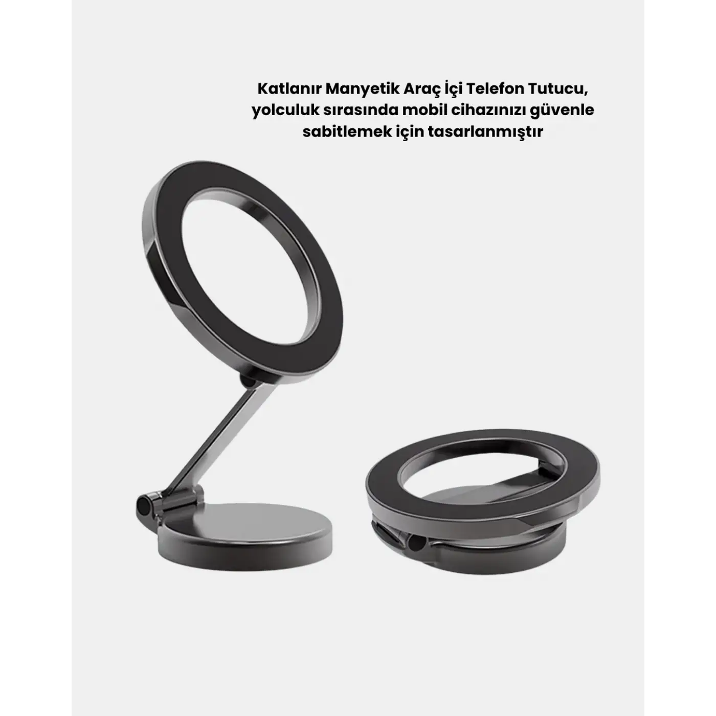 Manyetik Katlanabilir Araç Telefon Tutucu – MagSafe Uyumlu, 360° Ayarlanabilir, Güçlü Mıknatıs