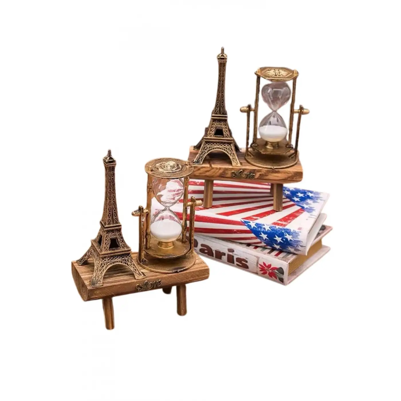 Masa Biblosu Dekoratif Süs Kum Saati Eyfel Kulesi Hediyelik Kum Saati