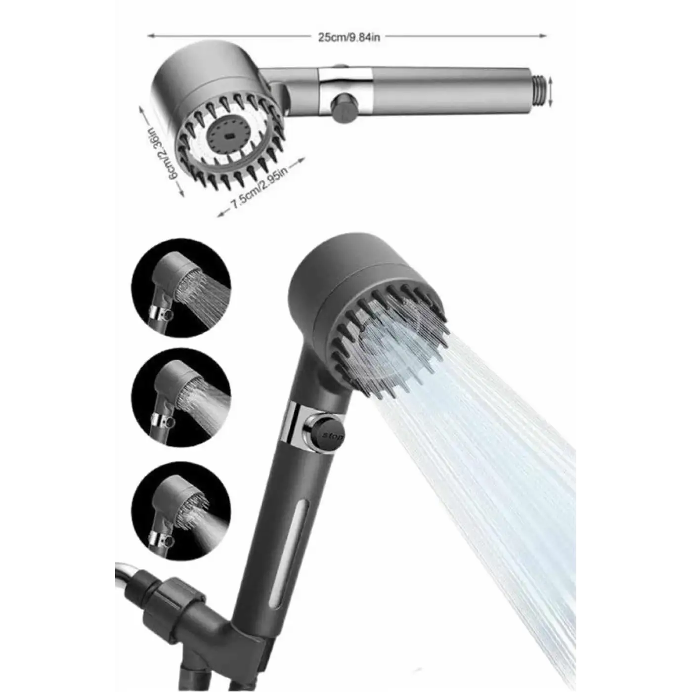 Masaj Etkili Turbolu Çok Fonksiyonlu Filtreli Duş Başlığı Yeni Nesil