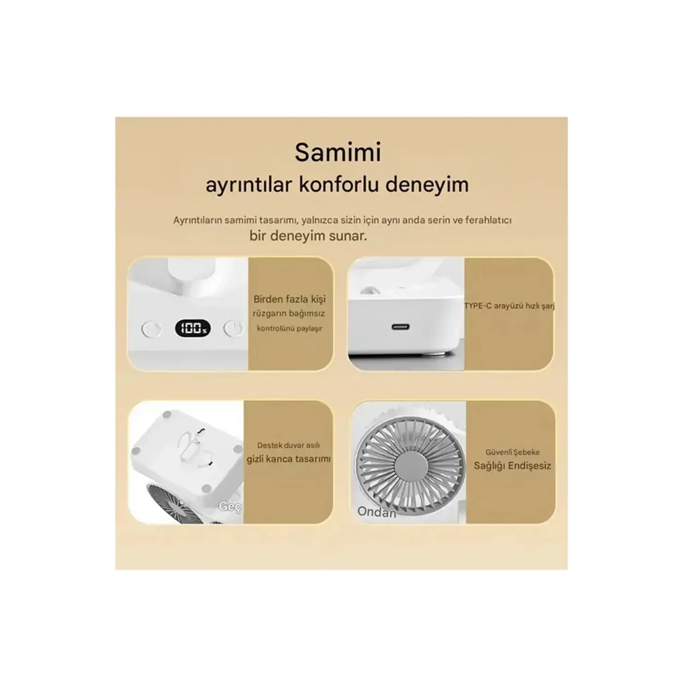 Masaüstü Dijital Ekranlı Çift Fanlı Led Işıklı Soğutucu Fan Ev Ofis Şarjlı Vantilatör