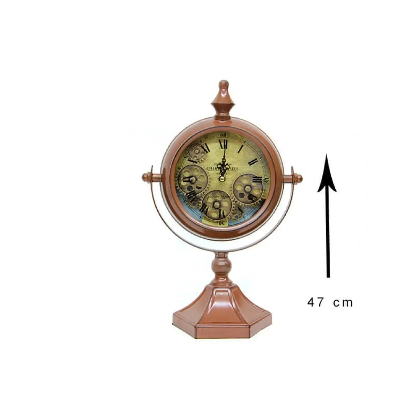 Masaüstü Mat Kahve Çarklı Saat