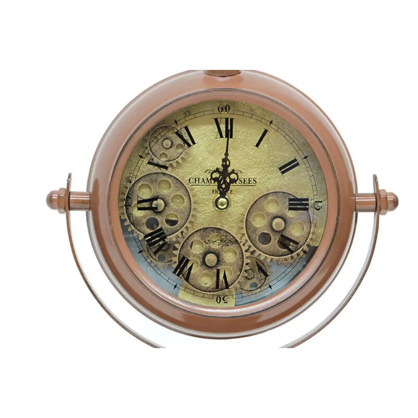 Masaüstü Mat Kahve Çarklı Saat