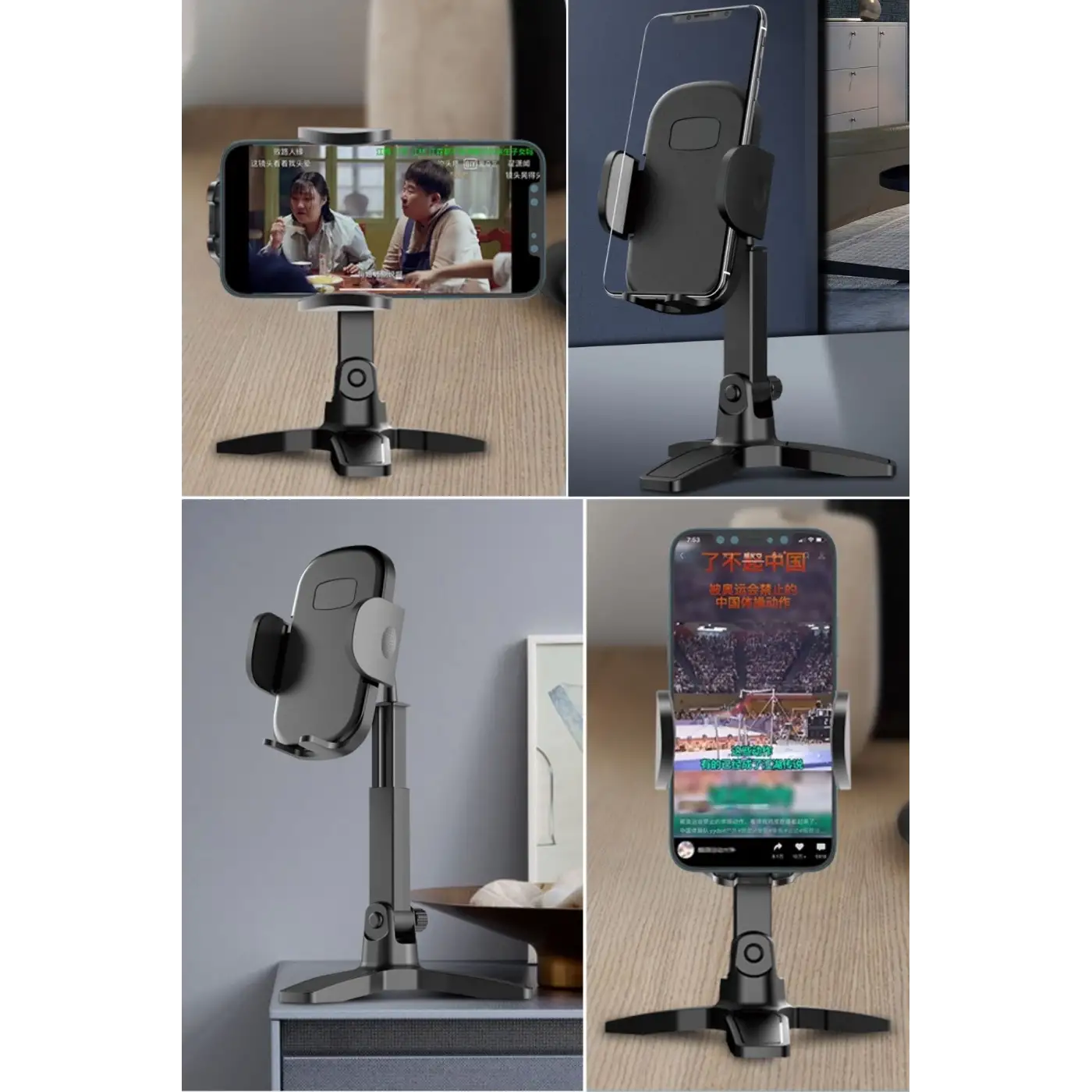 Masaüstü Telefon Standı 360 Derece Dönebilen Başlıklı Ayaklı Telefon Tripodu