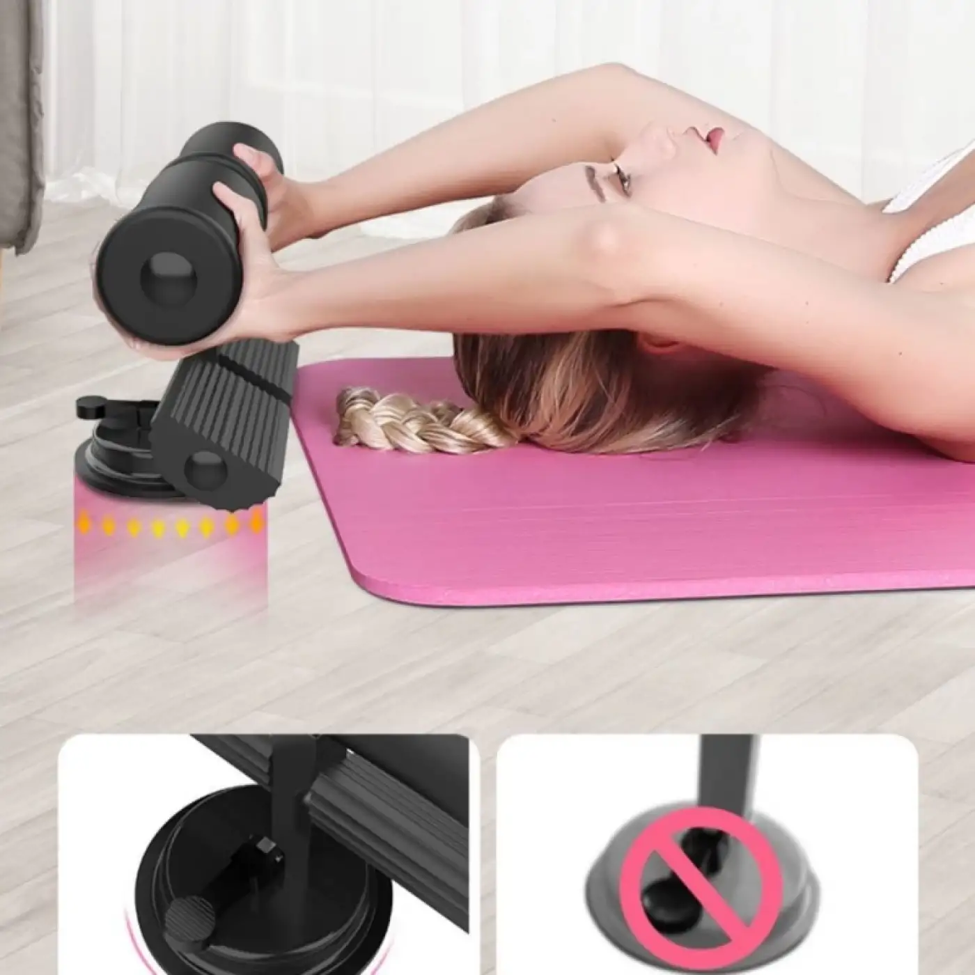 Mekik Çekme Spor Aleti Ayak Destekli Vantuzlu