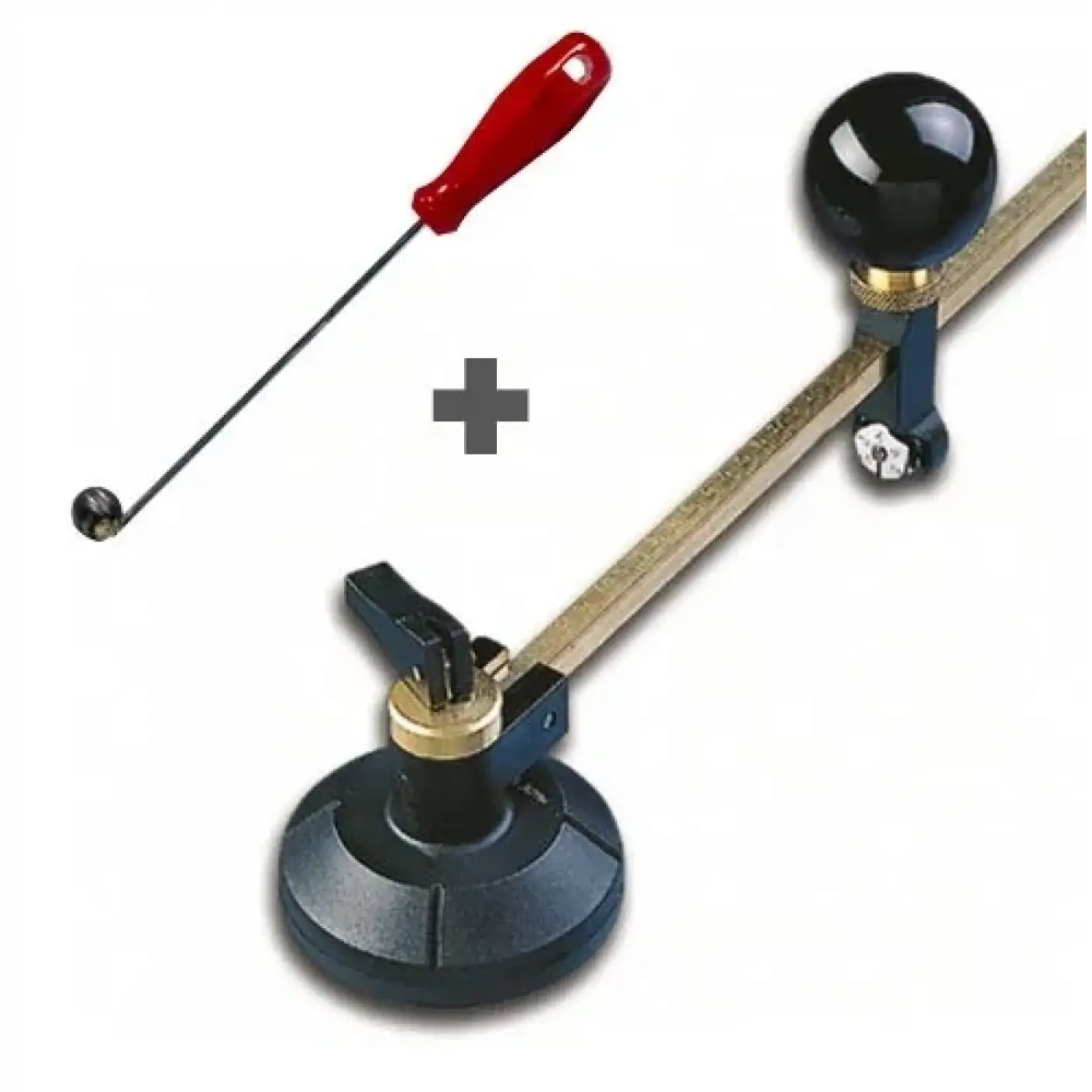 Menfez Açma Seti - Cam Kesme Pergeli 40 Cm + Küre Cam Tokmağı