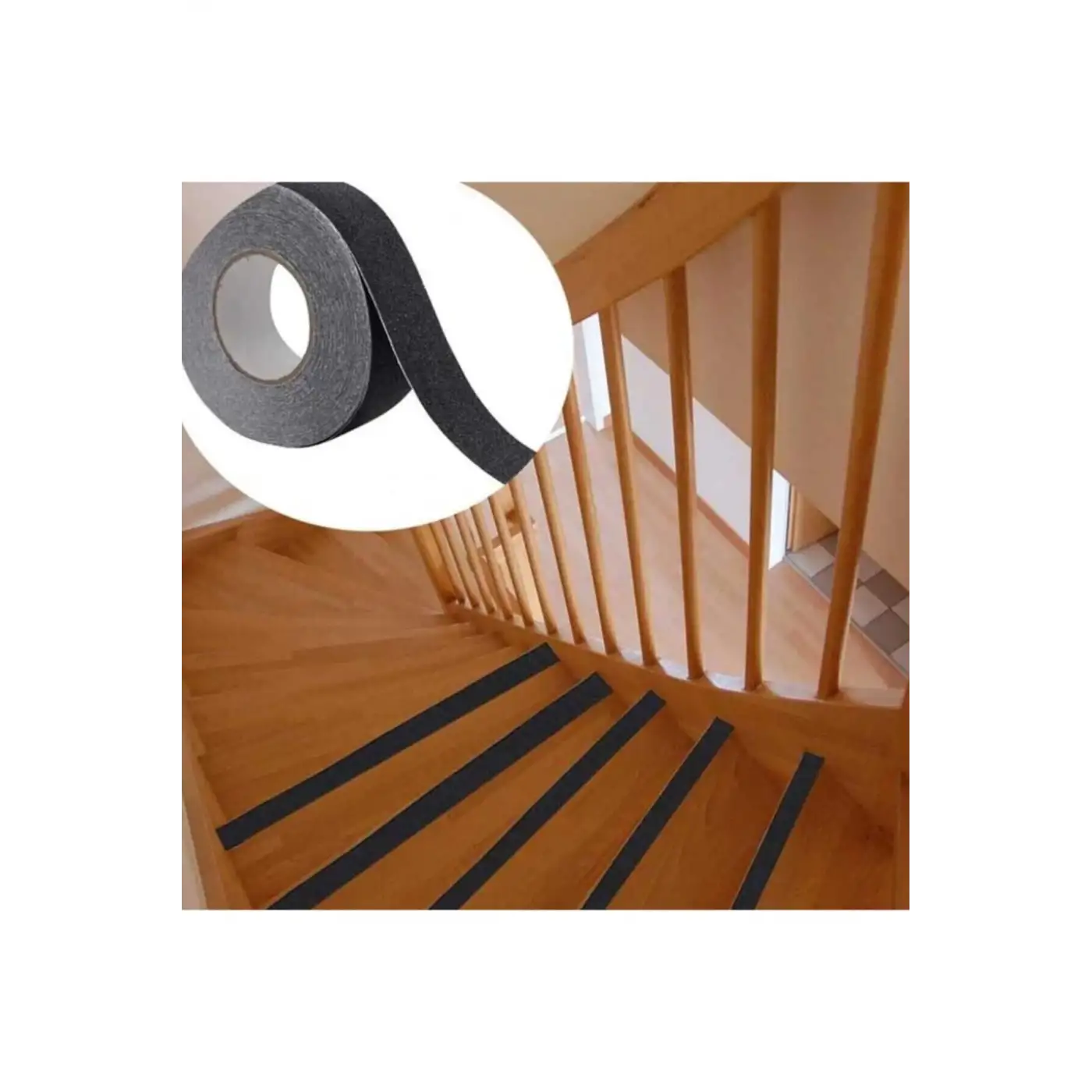 Merdiven Zemin Kaydırmaz Güçlü Bant Yapışkanlı Kaymaz Bant Siyah 25 mm X 5 Metre