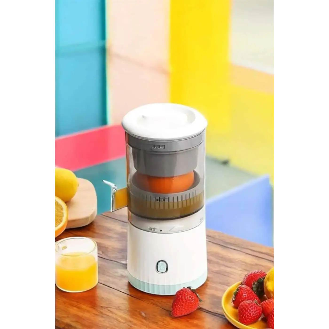 Meyve Sıkacağı USB Şarjlı Taşınabilir Çift Bıçaklı Güvenlik Kilidi