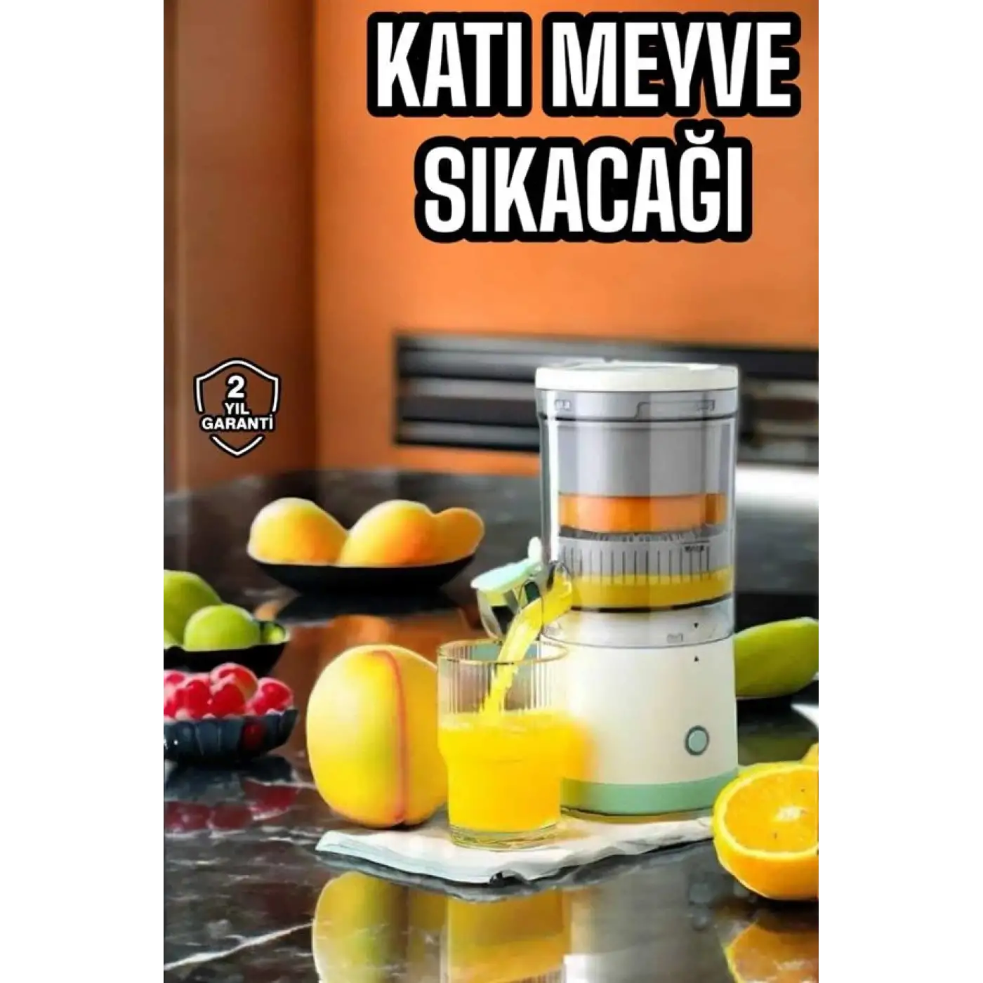 Meyve Sıkacağı USB Şarjlı Taşınabilir Çift Bıçaklı Güvenlik Kilidi