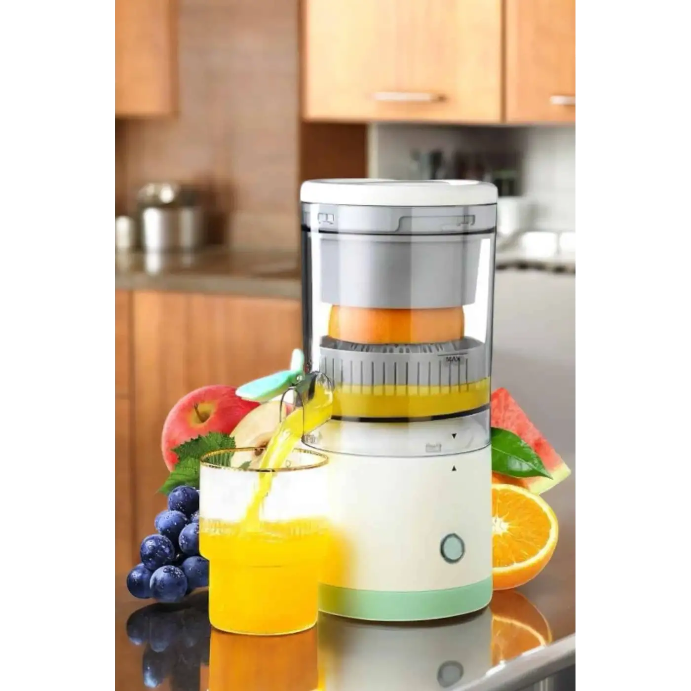 Meyve Sıkacağı USB Şarjlı Taşınabilir Çift Bıçaklı Güvenlik Kilidi