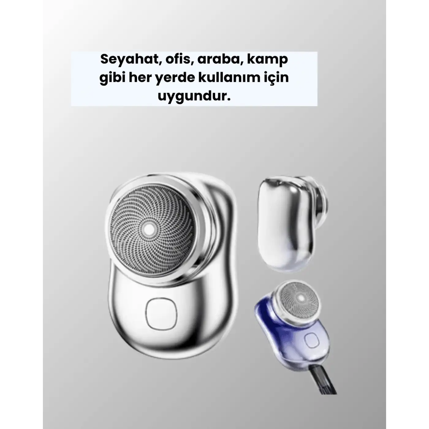 Mikro titreşim motorlu, düşük sesli, USB girişli tıraş makinesi