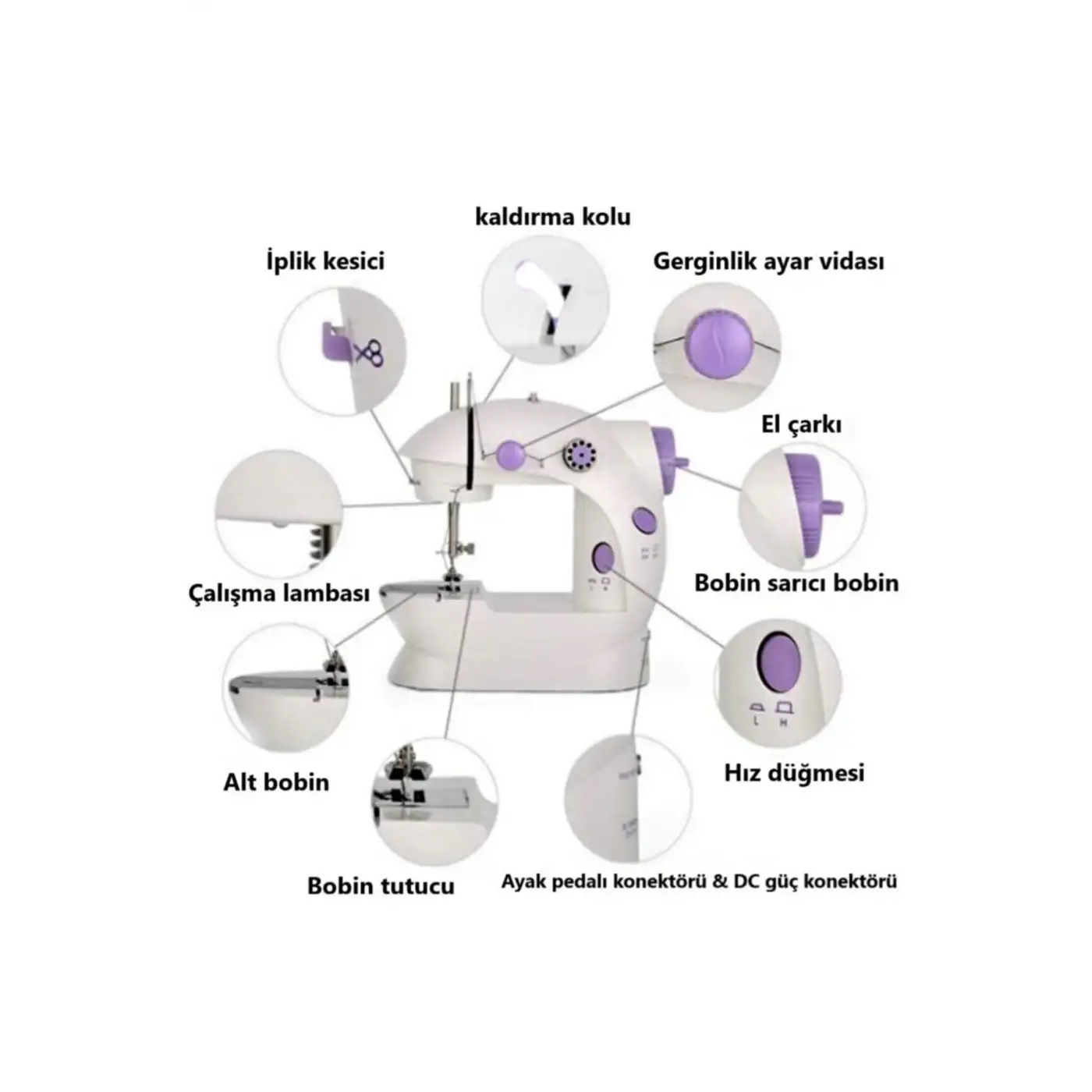 Mini Ev Dikiş Makinesi Pedallı Sewıng Machine