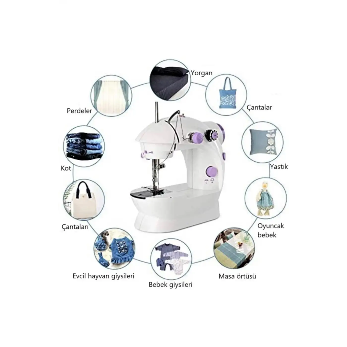 Mini Ev Dikiş Makinesi Pedallı Sewıng Machine