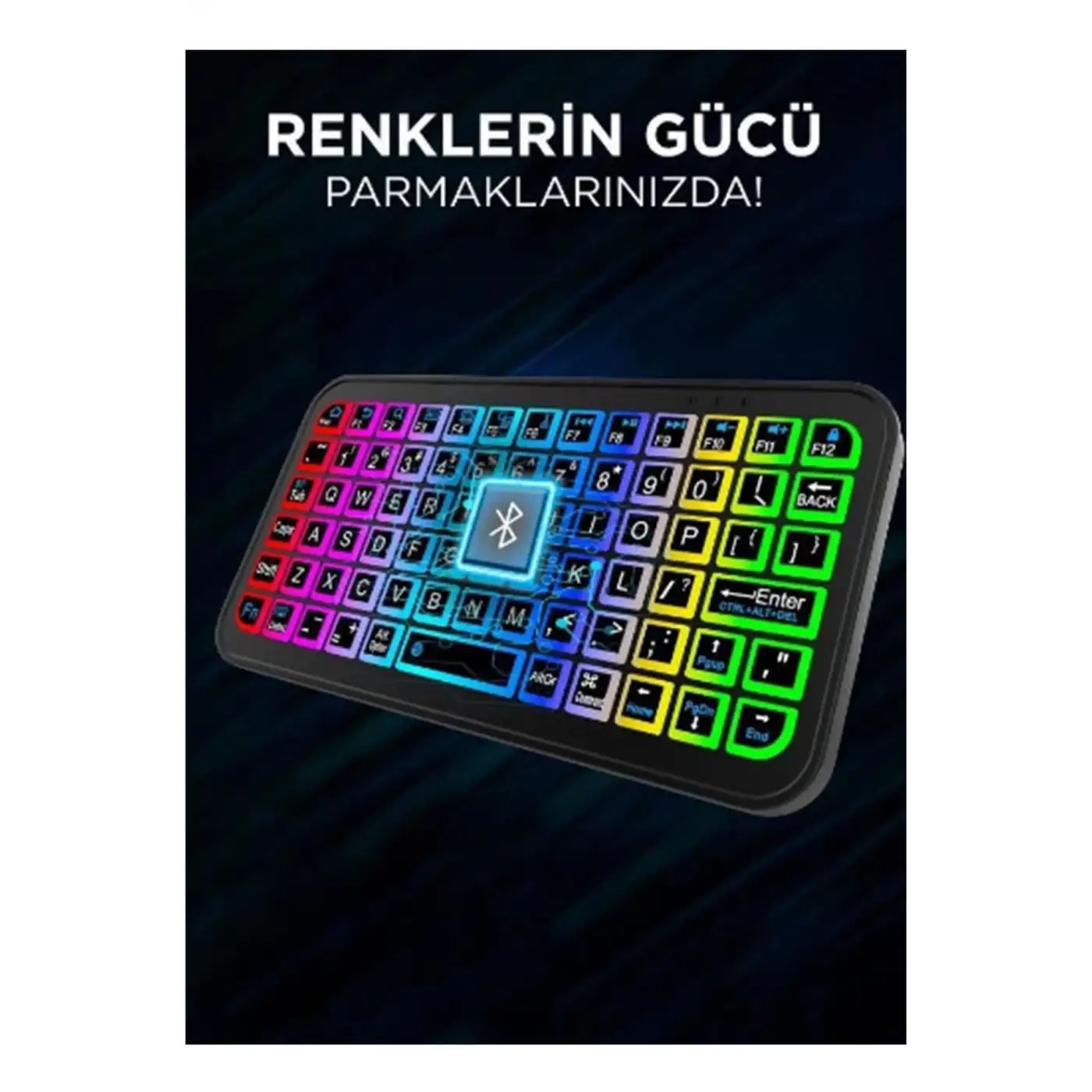 Mini Klavye Smarttv Işıklı Bluetooth Kablosuz Televizyon Ps3 Dizüstü Tabletler Ve Telefonlar İçin