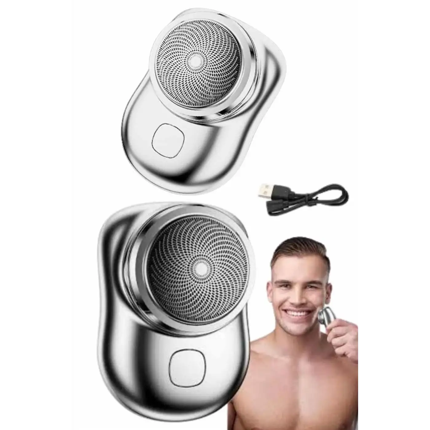 Mini Sıfır Sakal Yanak Tıraş Makinesi USB Şarjlı Sıfır Sakal Taşınabilir Korumalı