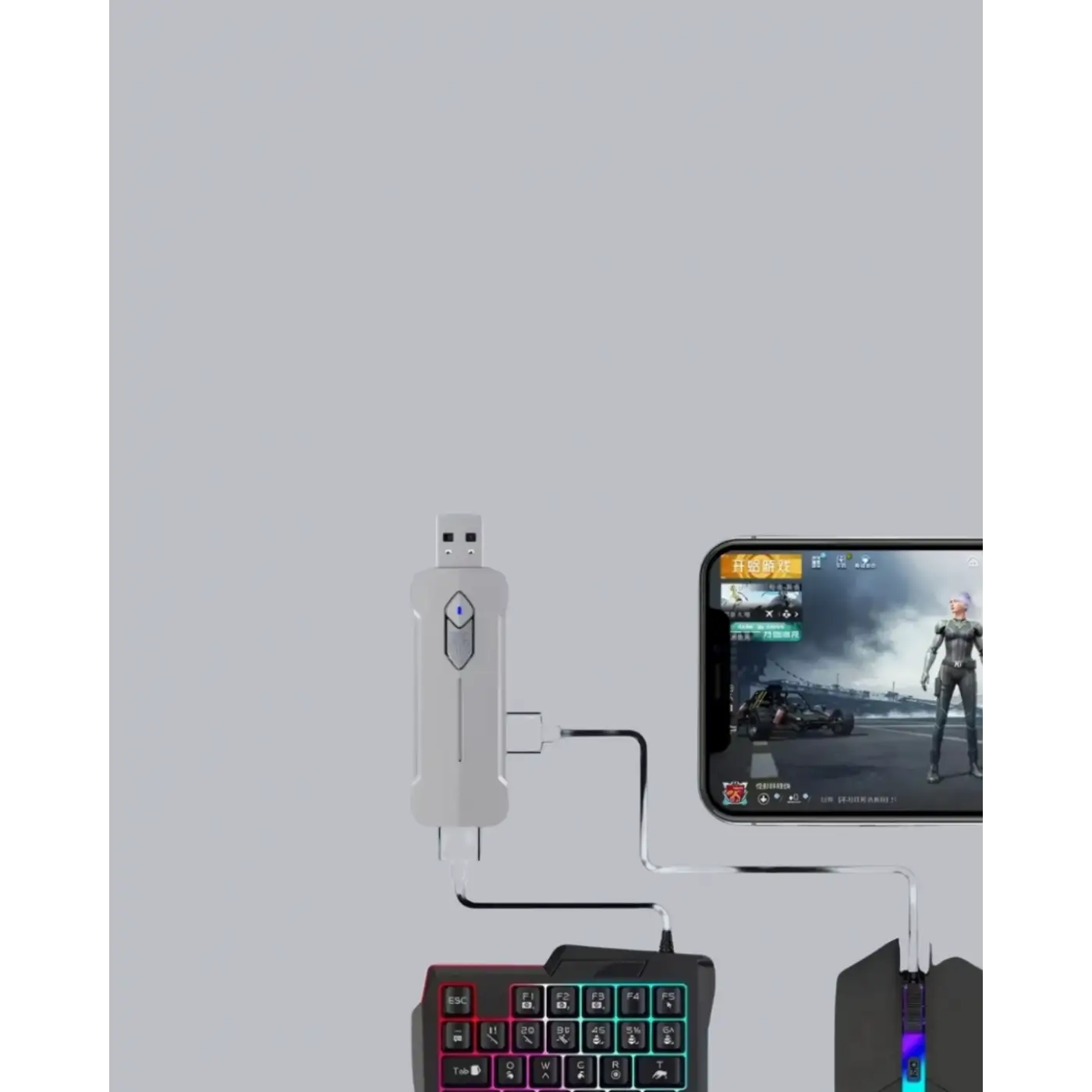 Mobil Gaming Set Klavye + Mouse + Dönüştürücü 5’li Paket Yüksek DPI Bluetooth