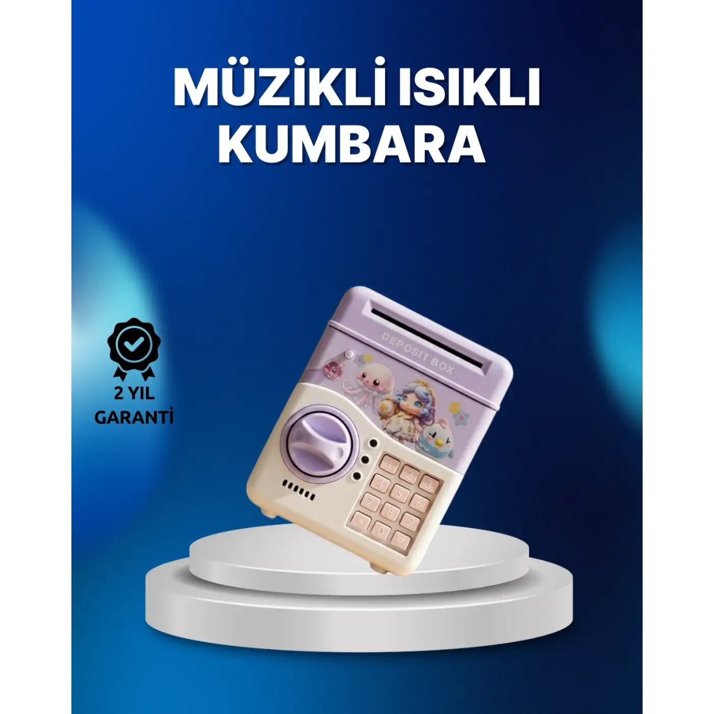 Mor Otomatik Para Girişli Elektronik Şifreli Kumbara