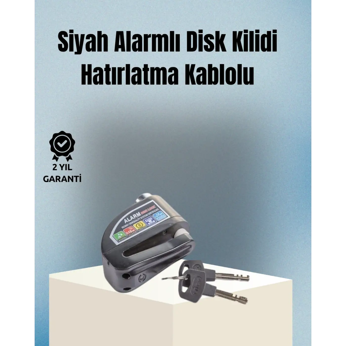 Motosiklet ve Bisiklet İçin 6mm Pinli Alarmlı Disk Kilidi