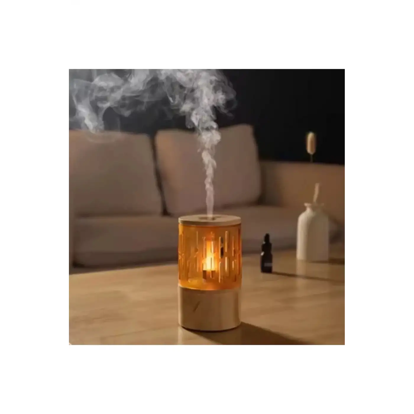 Mum Işığı Görünümlü Taşınabilir 125ml Kapasiteli Işıklı Aroma Yayıcı Hava Nemlendirici